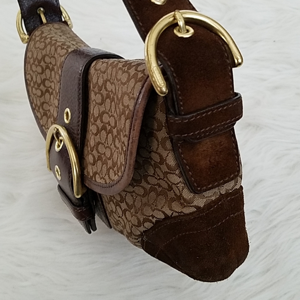 SOLD• COACH Brown Signnture Leather Small - Picture 2 of 7